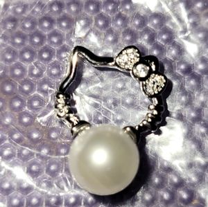 Hello Kitty 925 Sterling Pearl Charm New